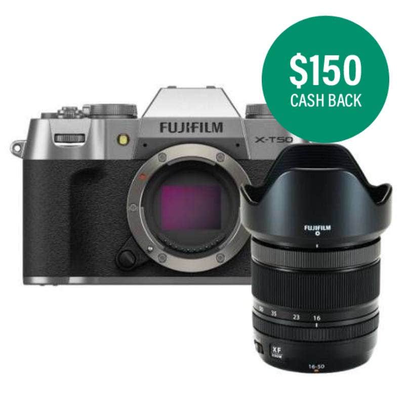 Fujifilm X-T50 Mirrorless Camera Silver with XF 16-50mm Lens