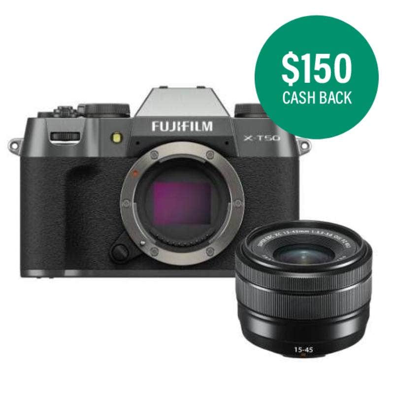 Fujifilm X-T50 Mirrorless Camera Charcoal Silver + XC 15-45mm Lens