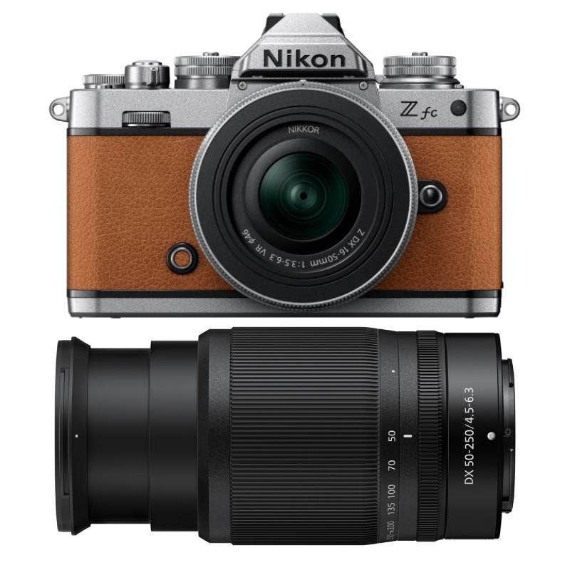 Nikon Z fc Brown Mirrorless Camera with 16-50mm & 50-250mm Twin Lens Kit