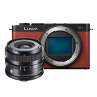 Panasonic LUMIX S9 Camera with Sigma 24mm f/3.5 Lens - Crimson Red