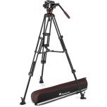 Manfrotto 504X Fluid Video Head & MVTTWINMA Aluminum Tripod with Mid-Level Spreader