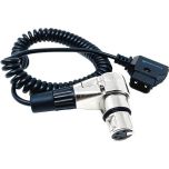 Kondor Blue D-Tap to 4 Pin XLR Female Right Angle Adapter Power Coiled Cable for Blackmagic URSA Mini Pro