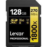 Lexar Professional 128GB 1800x UHS-II SDXC Gold Series SD Card