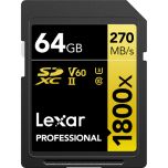 Lexar Professional 64GB 1800x UHS-II SDXC Gold Series SD Card