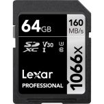 Lexar Professional 1066X V30 64Gb 160MB/s Read & 70MB/s Write Silver Series SD Card