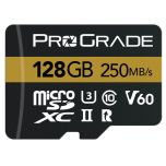 ProGrade Digital 128GB MicroSDXC UHS-II V60 Gold Memory Card with Adapter