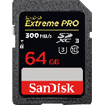 SanDisk Extreme PRO SD 64GB 300MB/S UHS-II Memory Card