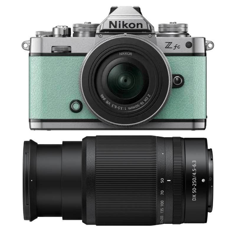 Nikon Z fc Green with NIKKOR Z DX 16-50mm & 50-250mm Twin Lens Kit
