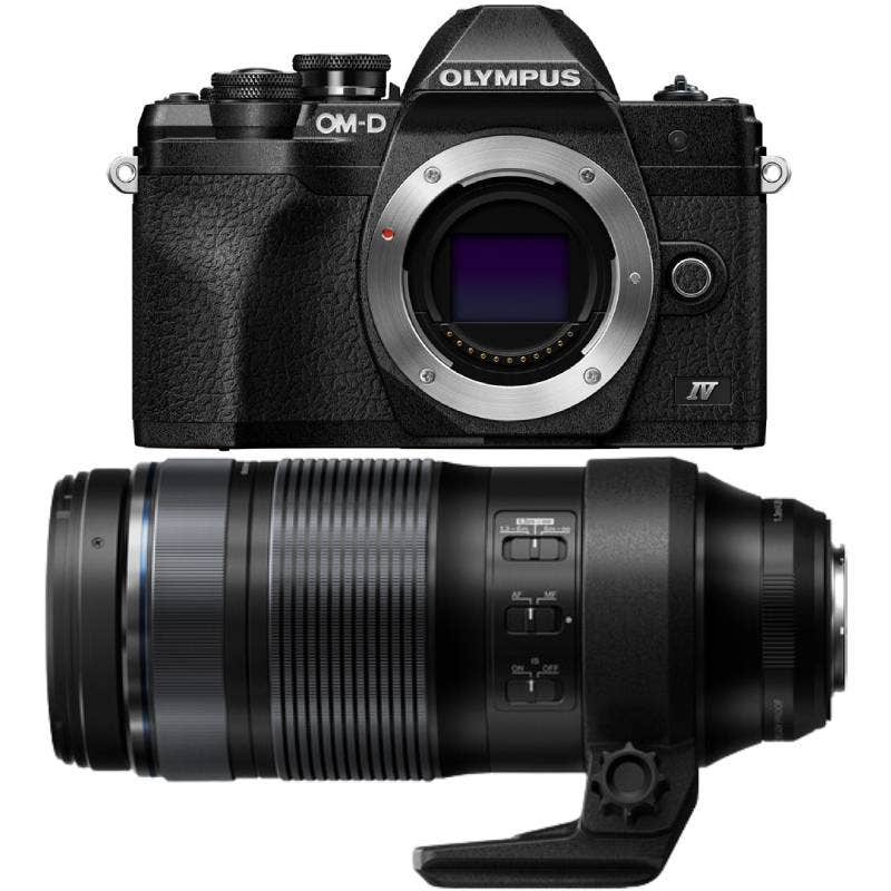 Olympus E-M10 Mark IV Black Camera with M.Zuiko Pro 100-400mm f/5.0-6.3 Lens