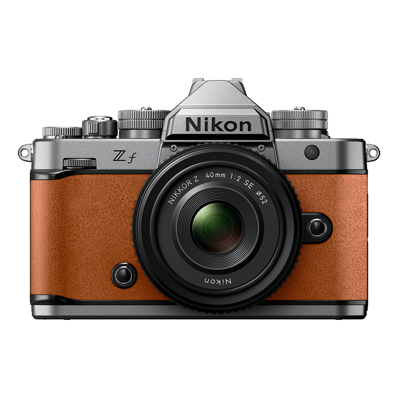 Nikon Z f Mirrorless Full Frame Camera in Cognac Brown with NIKKOR Z 40mm f/2 (SE) Lens