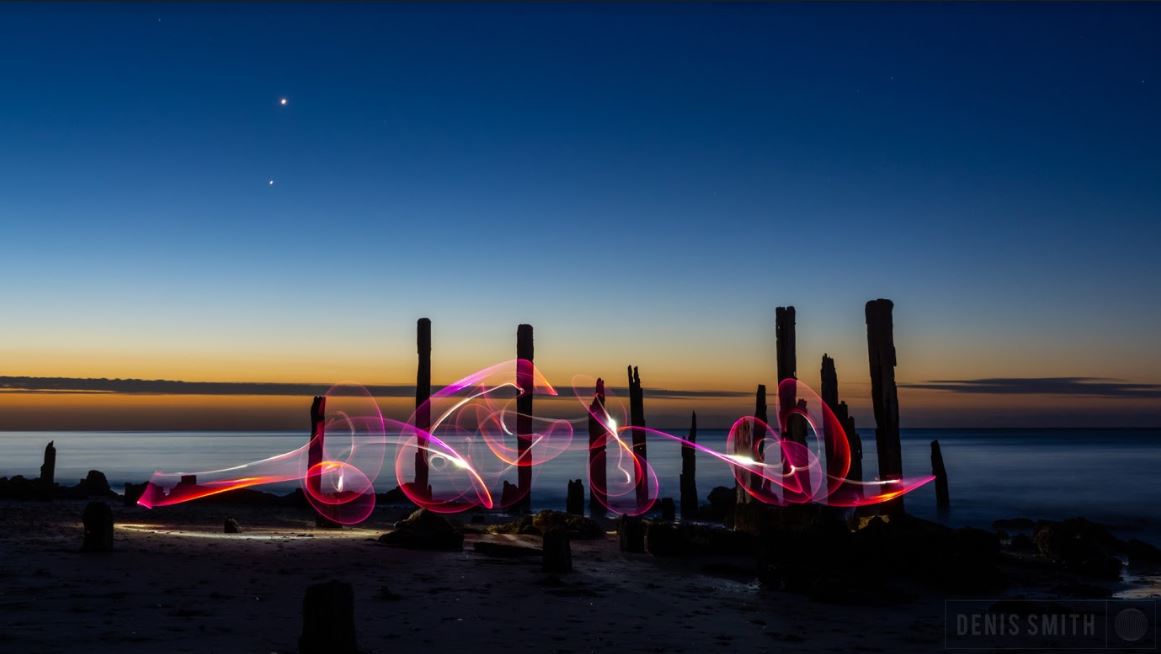 light photography on the beach