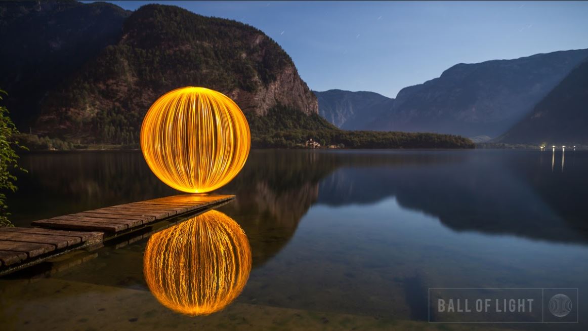 light ball photography on the lake