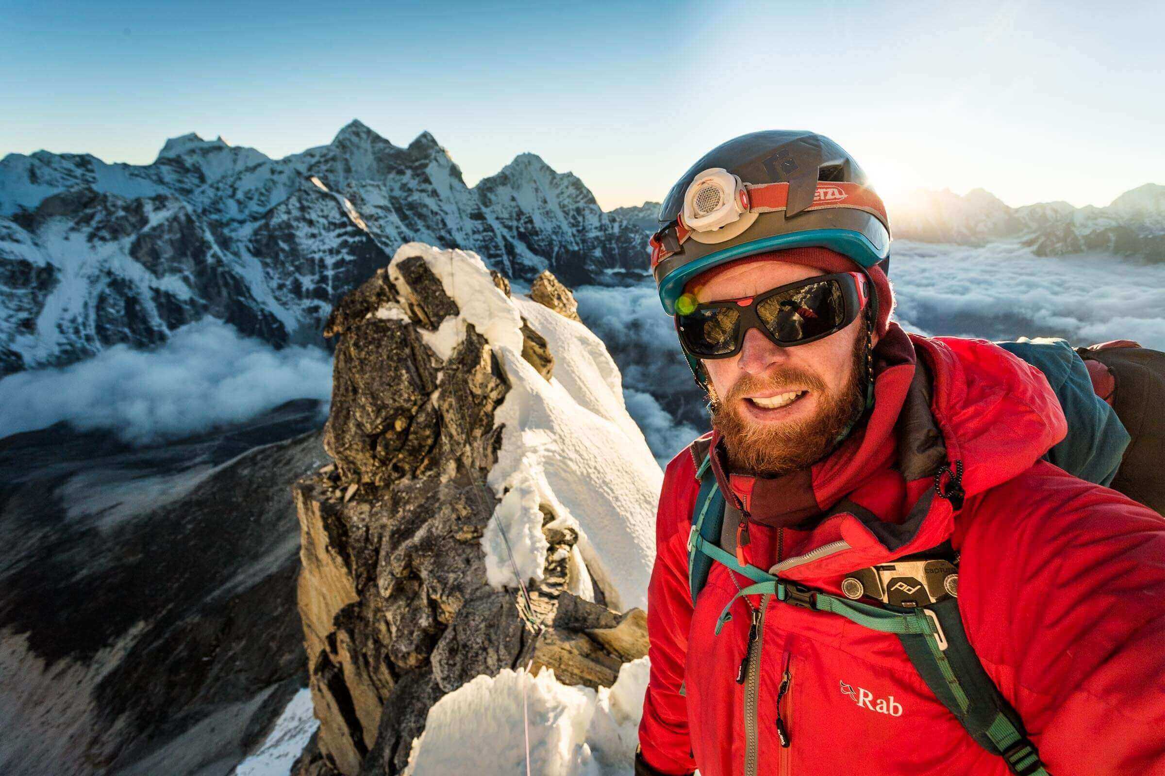 Self portrait at 6000m on the South-West Ridge of Ama Dablam (6812m) in Nepal