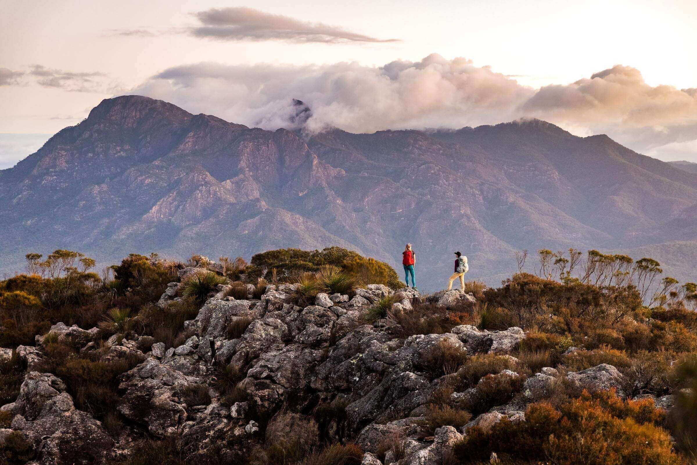 Viewing Mount Barney from the summit of Mount Maroon in the Scenic Rim, Qld