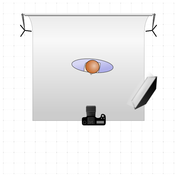 Example of one-light Rembrandt lighting setup 