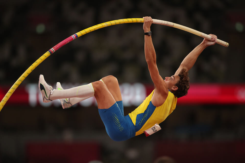 Pole vault athlete, photo by Tim Clayton