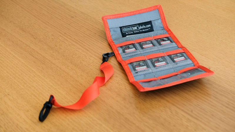 orange thinktank memory card holder