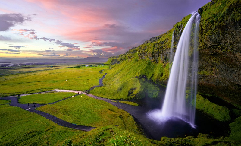 landscape shot of a waterfall