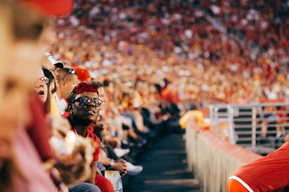 sports photography shot of fans watching a sports event