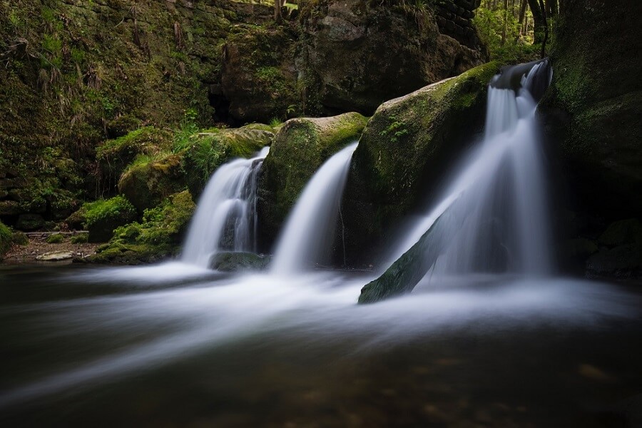 Long exposure shot of a waterfall